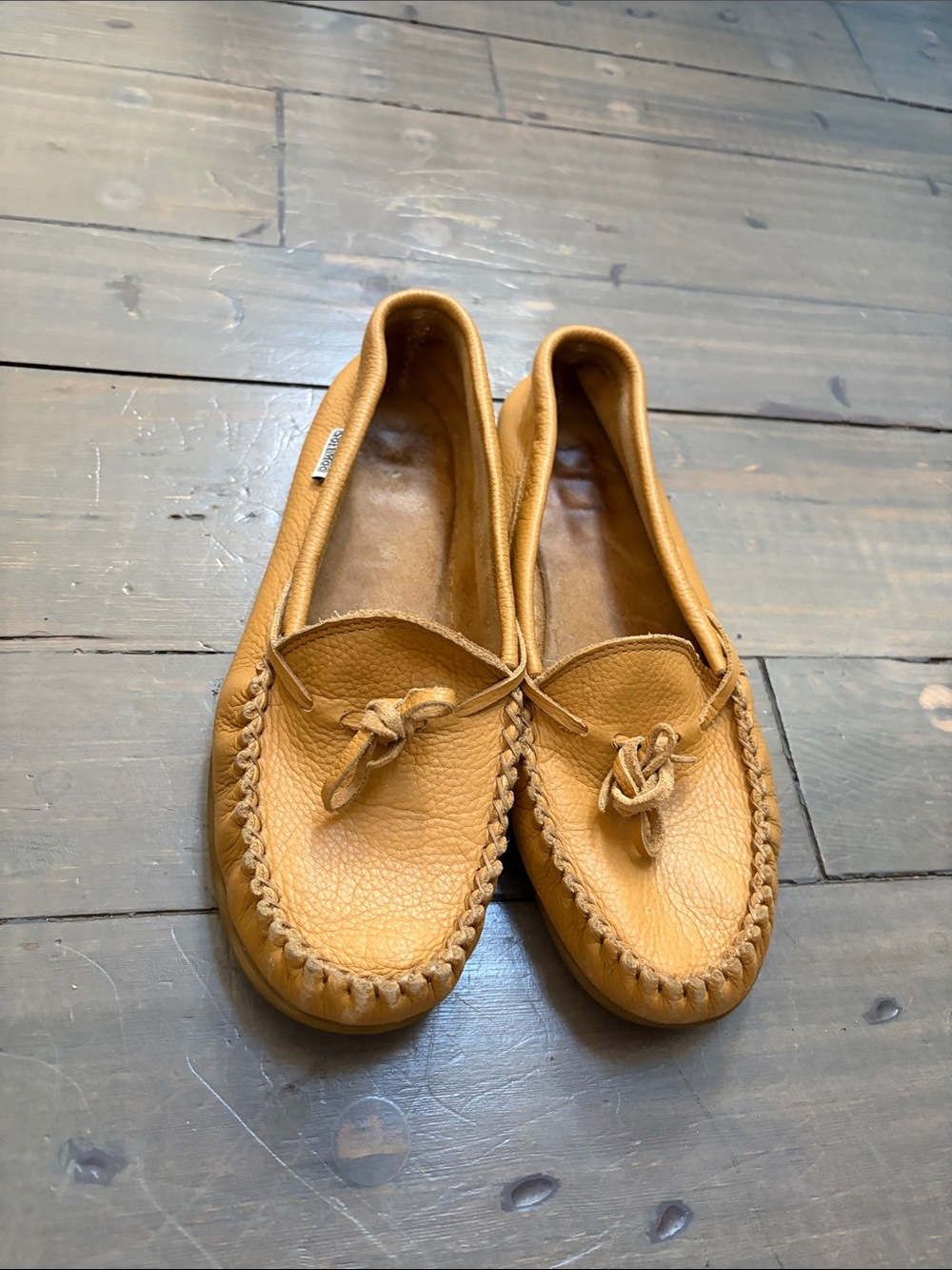 Women Leather Moccasin Loafers in Tan SOFT MOC
